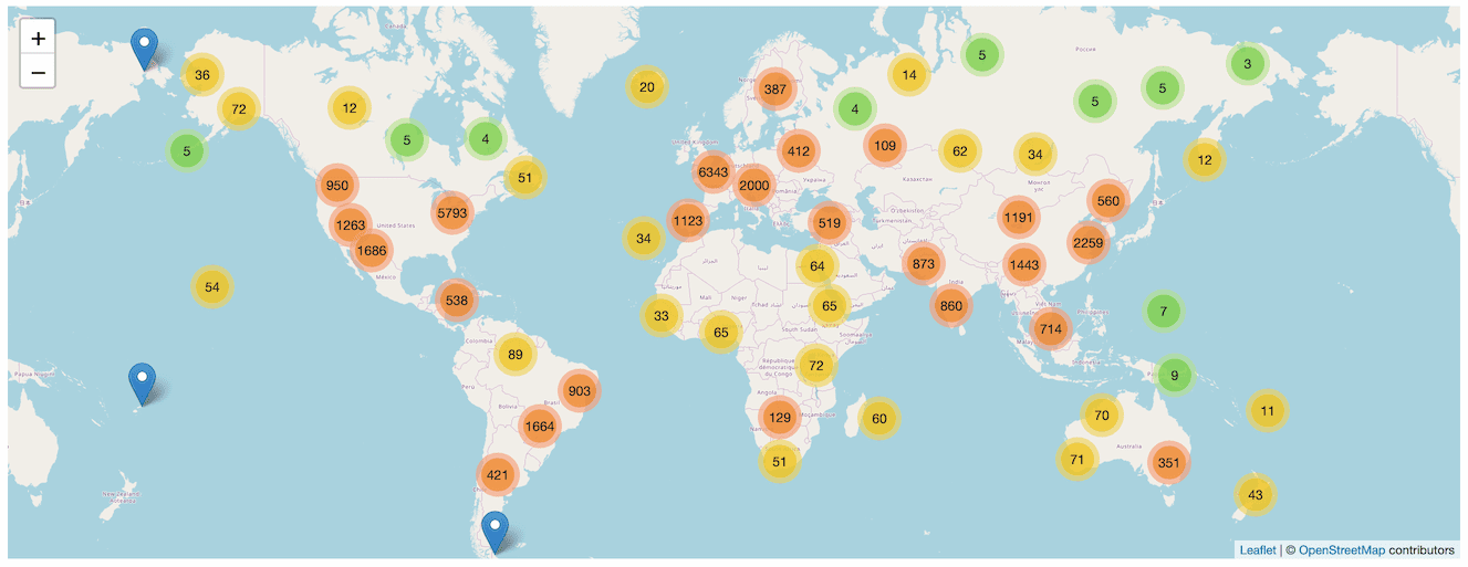 Screenshot of datasette-cluster-map